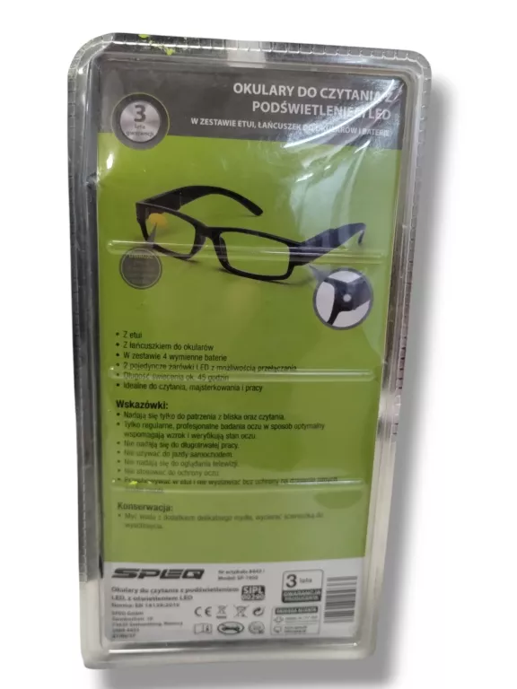 OKULARY DO CZYTANIA Z PODŚWIETLENIEM LED