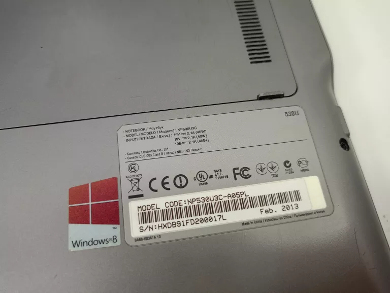 LAPTOP NOTEBOOK SAMSUNG NP530U3C I5 8/512GB