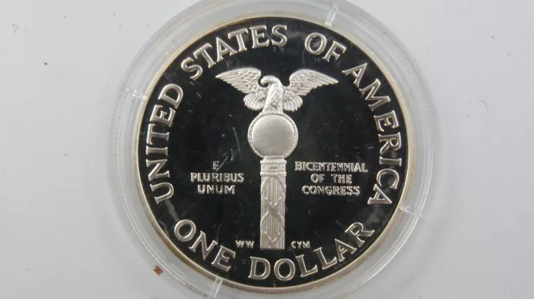 SREBRNY 1 DOLAR USA 1989 DWUSETNA ROCZNICA KONKRESU SREBRO