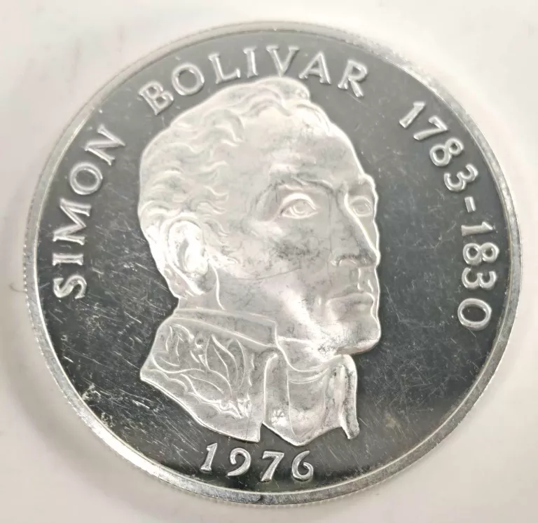 MONETA 20 BALBOAS SIMON BOLIVAR 1783--1830 REPUBLICA PANAMA 1976 AG 925