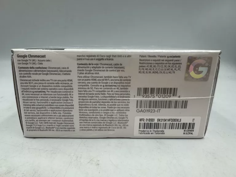 ODTWARZACZ MULTIMEDIALNY GOOGLE CHROMECAST 4.0 FULL HD 8 GB