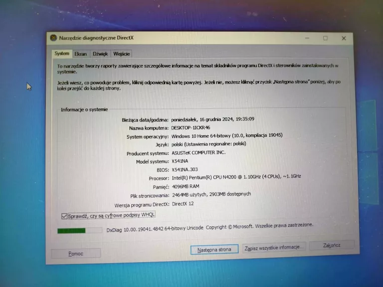 LAPTOP ASUS F541N + ZASILACZ