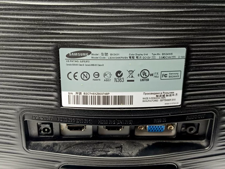 MONITOR SAMSUNG 24" SYNCMASTER BX2431 LS24X3HK
