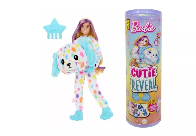 BARBIE CUTIE REVEAL LALKA DALMATYŃCZYK SERIA KOLOROWE MARZENIA HRK41