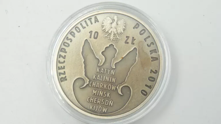 SREBRNA MONETA 10 ZŁ 70. ROCZNICA ZBRODNI KATYŃSKIEJ 2010