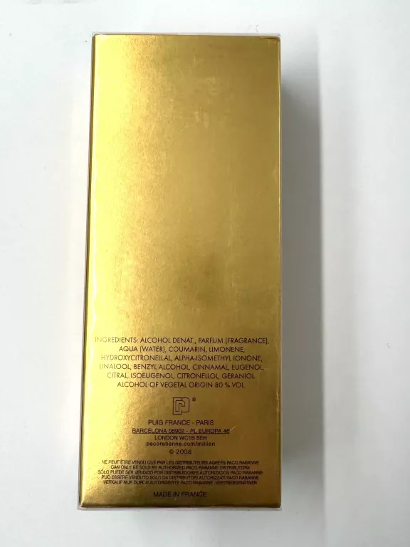 1 MILLION PACO RABANNE EAU DE TOILETTE NATURAL SPRAY 100ML