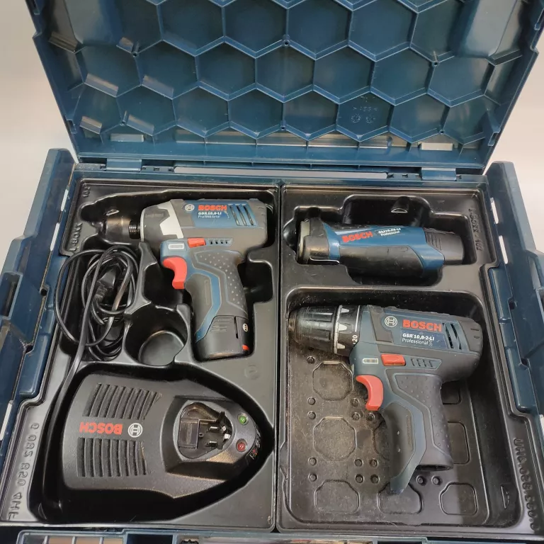 ZESTAW BOSCH WKRĘTARKA GSR 10.8-2 LI PROFESSIONAL + LATARKA + KLUCZ UDAROW