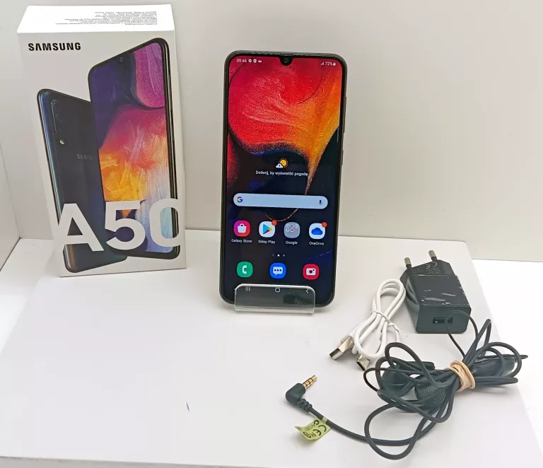 TELEFON SAMSUNG A50 SŁUCHAWKI, USB , ŁADOWARKA, PUDEŁKO