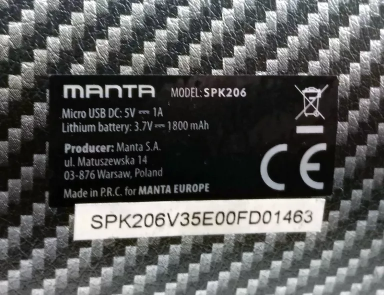 GŁOŚNIK MANTA SPK206 OPIS!!!