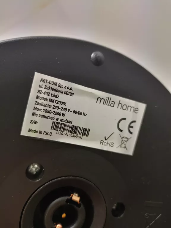 CZAJNIK ELEKTRYCZNY MILLA HOME MKT200IX 2200 W 1,8 L SREBRNY/SZARY