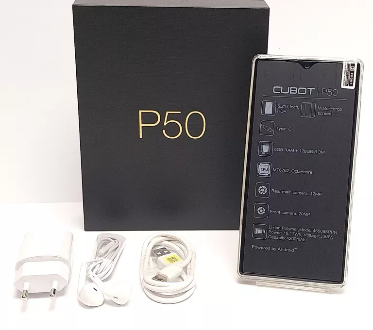 TELEFON CUBOT P50 6/128GB CZARNY KOMPLET