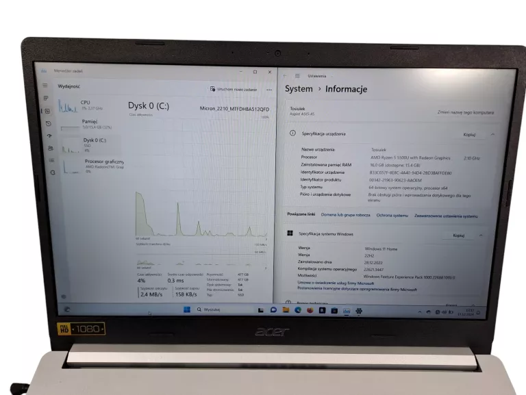 ACER ASPIRE A515-45-R3GZ 16/512GB RYZEN 5 | RADEON