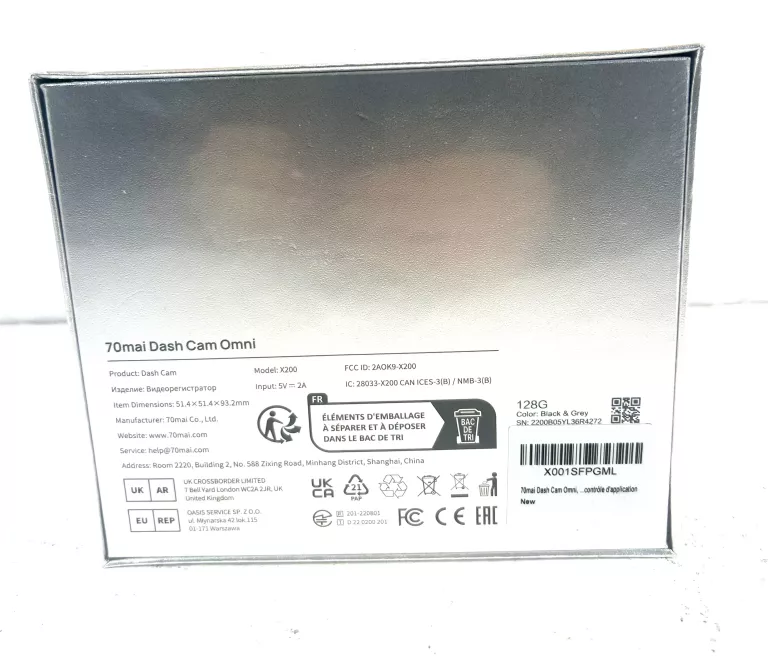 WIDEOREJESTRACJA 70MAI DASH CAM OMNI 128GB ZAFOLIOWANE