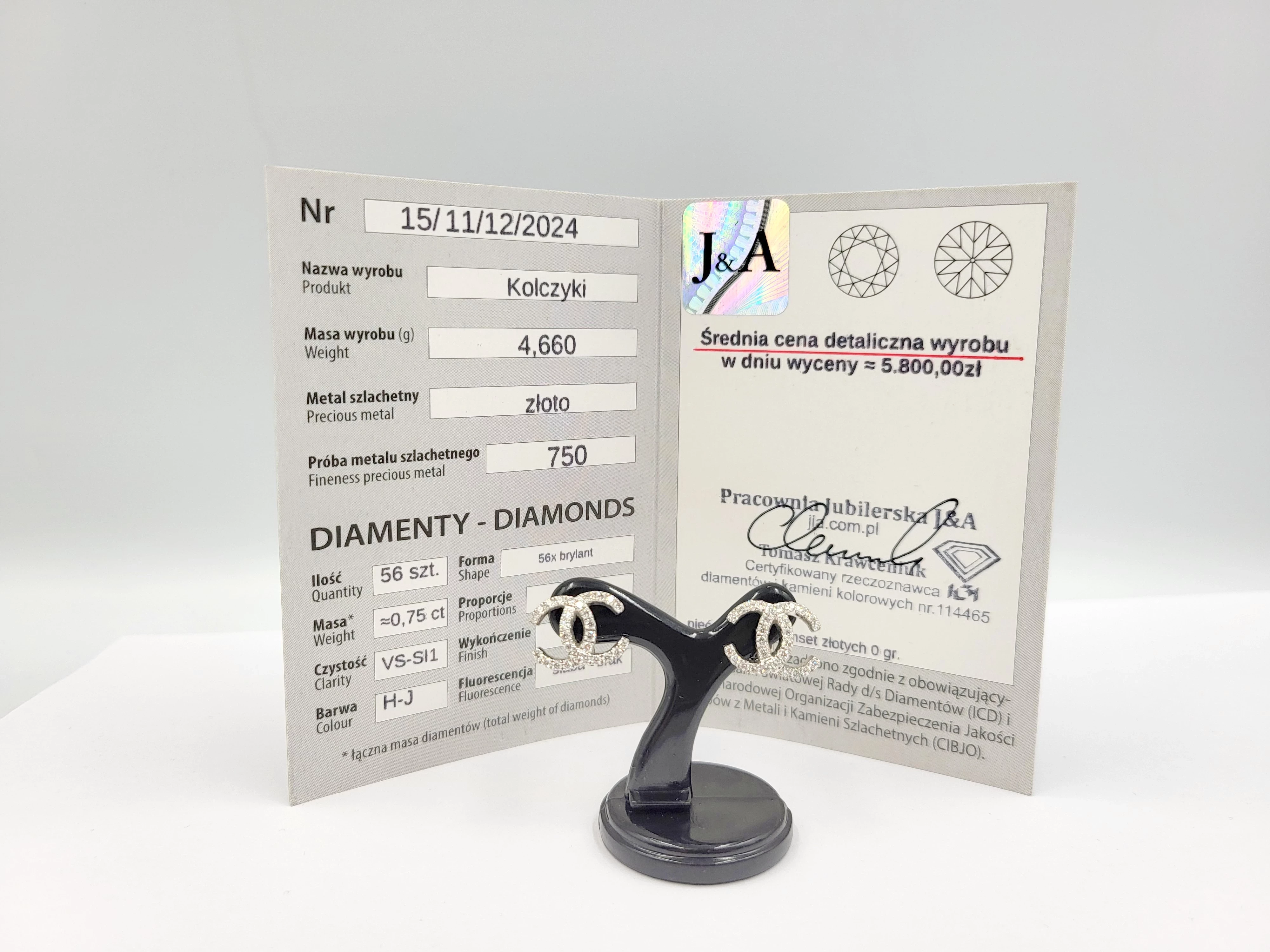 zlote-kolczyki-z-brylantami-075ct-750-466g-stan-11323-2