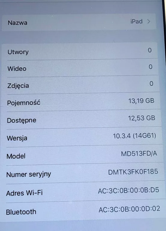 APPLE IPAD 4 16GB WIFI A1458 SPACE GRAY