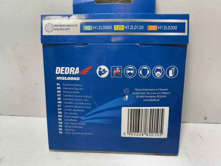TARCZA ŚCIERNICA LISTKOWA DIAMENTOWA DEDRA H12L0060 125X22,2 GRADACJA 60
