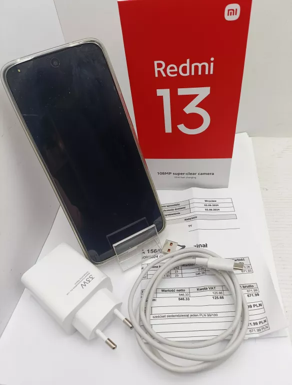 TELEFON  REDMI 13 256GB KOMPLET+ FV 2.09.2024