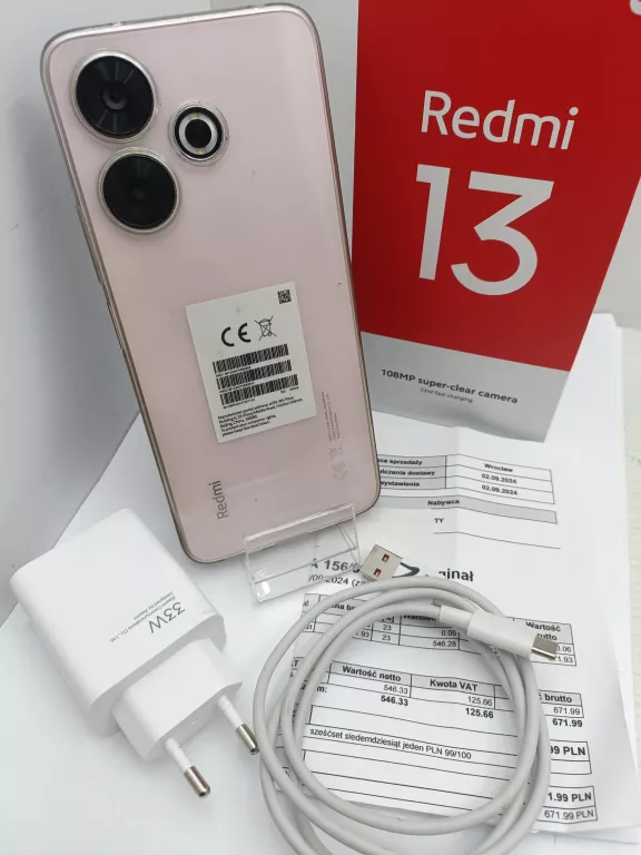 TELEFON  REDMI 13 256GB KOMPLET+ FV 2.09.2024