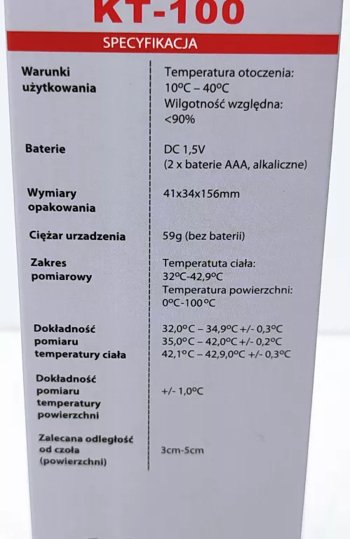 TERMOMETR BEZDOTYKOWY TECH-MED KT-100