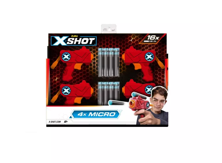 ZURU X SHOT ZESTAW WYRZUTNI EXCEL MICRO 4-PAK