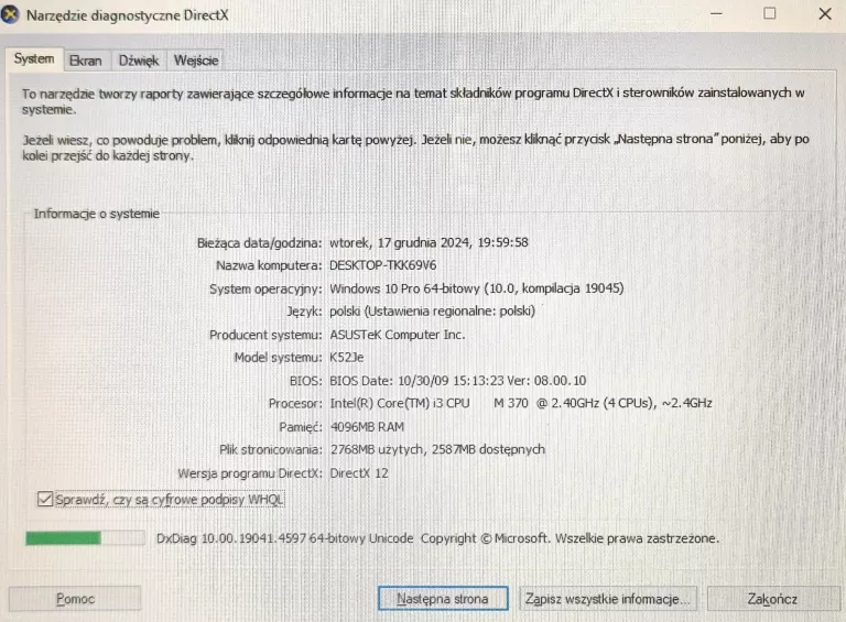 LAPTOP ASUS X52J I3 2,4 GHZ 4/320 GB HDD