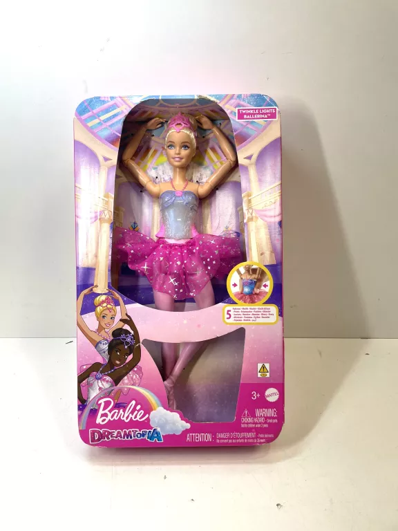 MATTEL BARBIE ŚWIECĄCA MAGICZNA BALETNICA Z RÓŻOWĄ SPÓDNICĄ HLC25