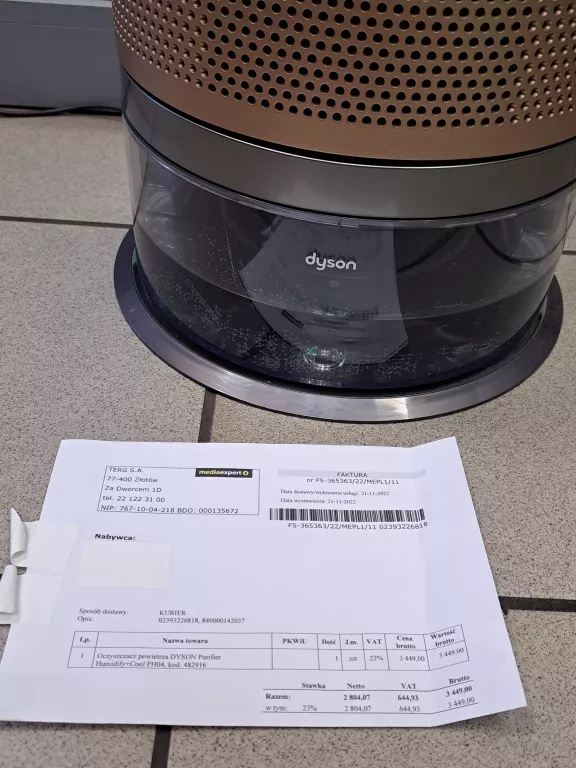 OCZYSZCZACZ POWIETRZA Z WENT. DYSON PURIFIER HUMIDIFY+COOL PH04 FV MEDIA