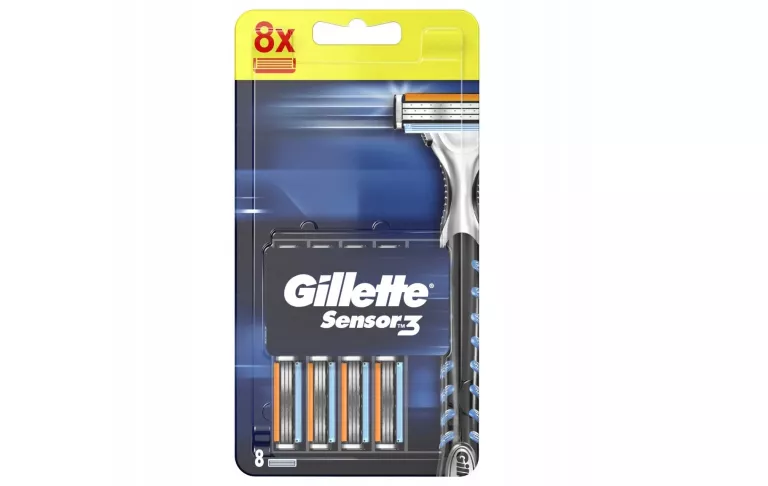 GILLETTE SENSOR 3 WYMIENNE OSTRZA WKŁADY DO MASZYNKI ZESTAW 8 SZTUK