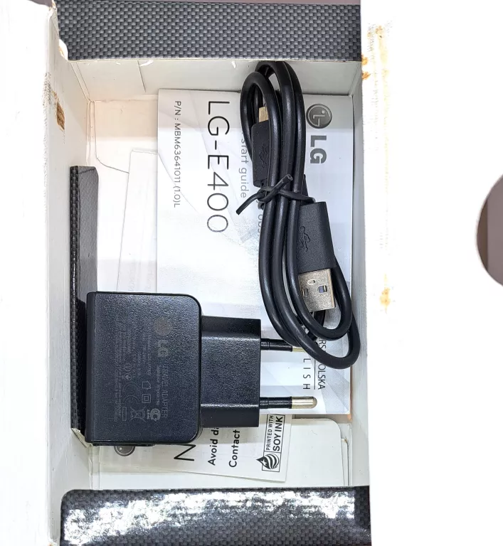 SMARTFON  LG LG-E400 KOMPLET CZARNY ORGINALNY KOMPLET !! SIMLOCK TIMOBILLE