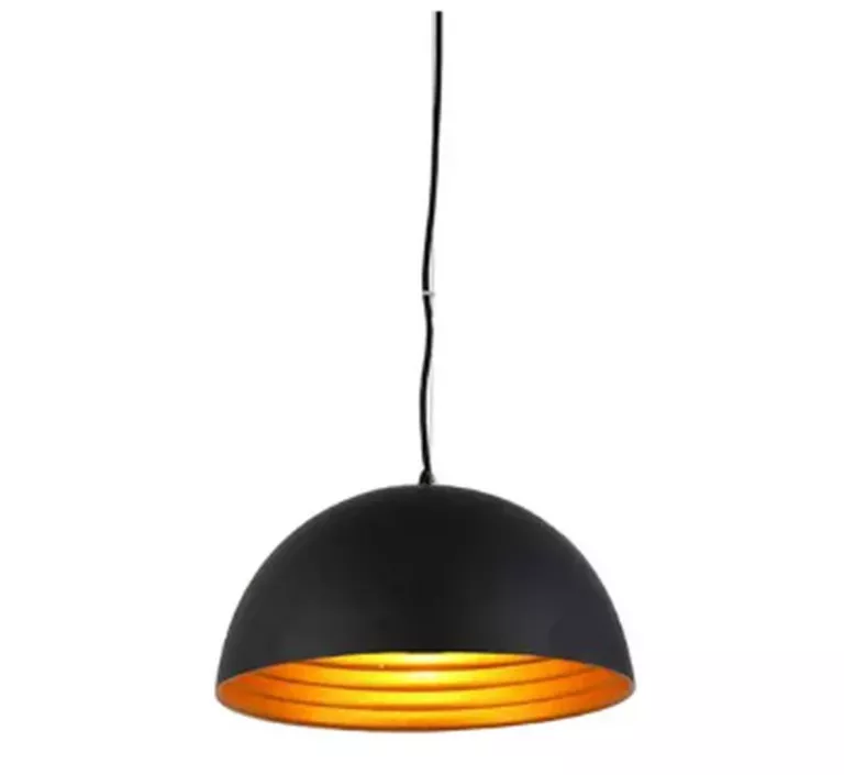 LAMPA WISZĄCA CZARNA ZE ZŁOTYM ŚRODKIEM