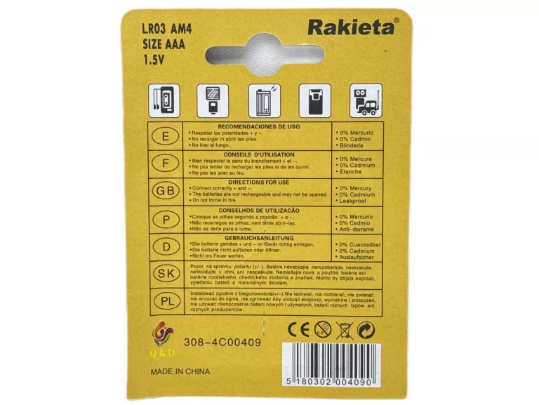 BATERIE RAKIETA ALKAICZNE AAA 4SZT