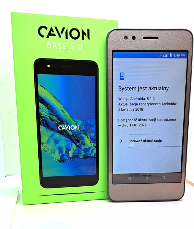 SMARTFON CAVION BASE 5.0 SZARY 3/8GB KOMPLET