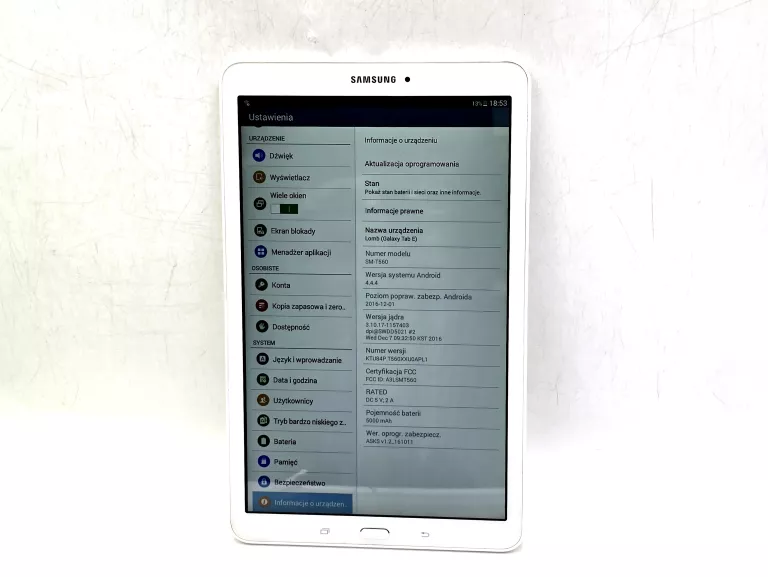 SAMSUNG GALAXY TAB E 9.6 WIFI ANDROID 4.4