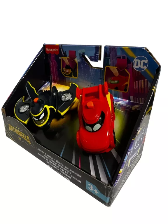 FISHER PRICE DC BATWHEELS POJAZDY ZE ŚWIATŁAMI AUTKA HML24