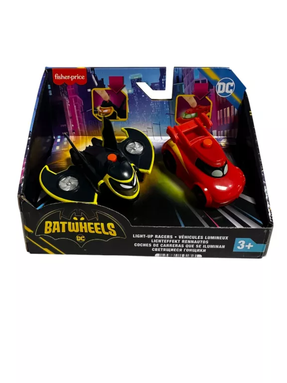 FISHER PRICE DC BATWHEELS POJAZDY ZE ŚWIATŁAMI AUTKA HML24