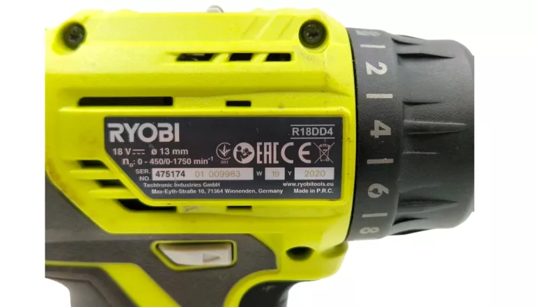 WIERTARKO WKRĘTARKA RYOBI R18DD4 + AKU 2,0 AH ŁADOWARKA