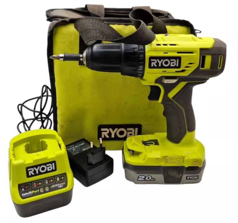 WIERTARKO WKRĘTARKA RYOBI R18DD4 + AKU 2,0 AH ŁADOWARKA