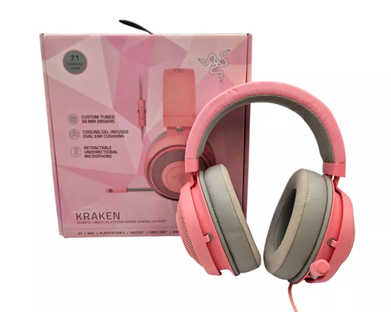 SŁUCHAWKI RAZER KRAKEN QUARTZ GAMINGOWE RÓŻOWE