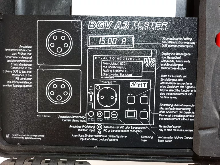 TESTER URZĄDZEŃ ELEKTRONICZNYCH 1 I 3 FAZOWYCH + KABEL 25M WURTH
