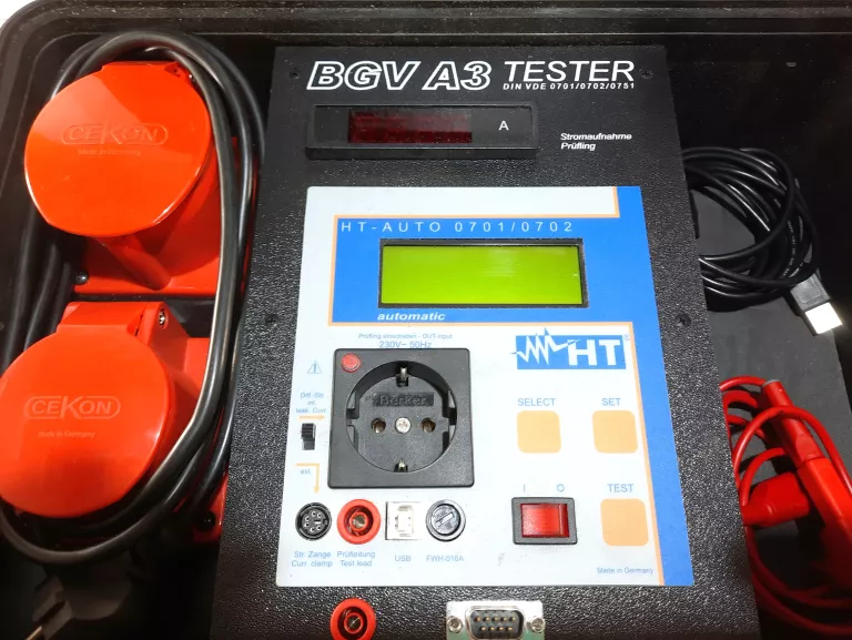 TESTER URZĄDZEŃ ELEKTRONICZNYCH 1 I 3 FAZOWYCH + KABEL 25M WURTH