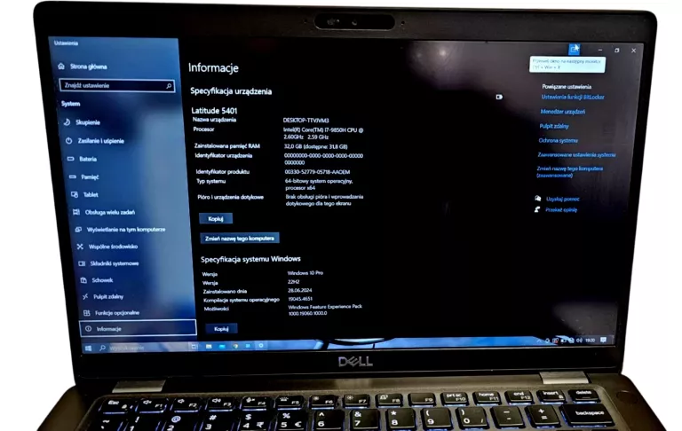 LAPTOP DELL 5410 I7 9GEN 32GB RAM + STACJA DOKUJĄCA DELL WD15