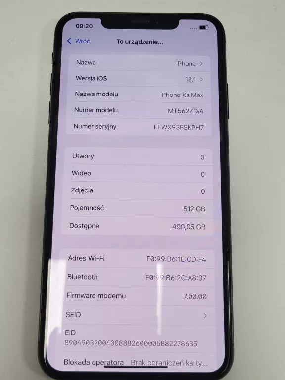 TELEFON IPHONE XS MAX 512GB BAT 100% [241213010]