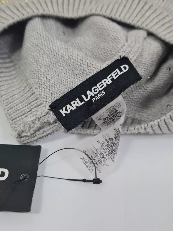 KARL LAGERFELD CZAPKA ZIMOWA ĆWIEKI/PERŁY L4KH9122