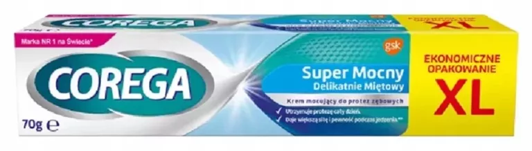 COREGA SUPER MOCNY KLEJ MOCUJĄCY DO PROTEZ DELIKATNIE MIĘTOWY 70G