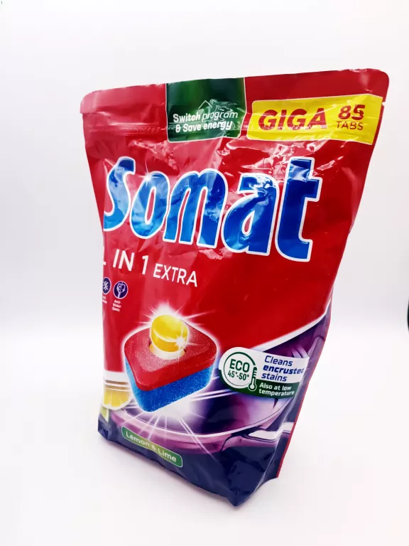 SOMAT ALL IN 1 EXTRA LEMON LIME KAPSUŁKI DO MYCIA NACZYŃ W ZMYWARKACH 1411