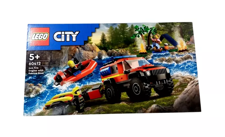 LEGO CITY 60412 WÓZ STRAŻACKI 4X4 I ŁÓDŹ RATOWNICZA