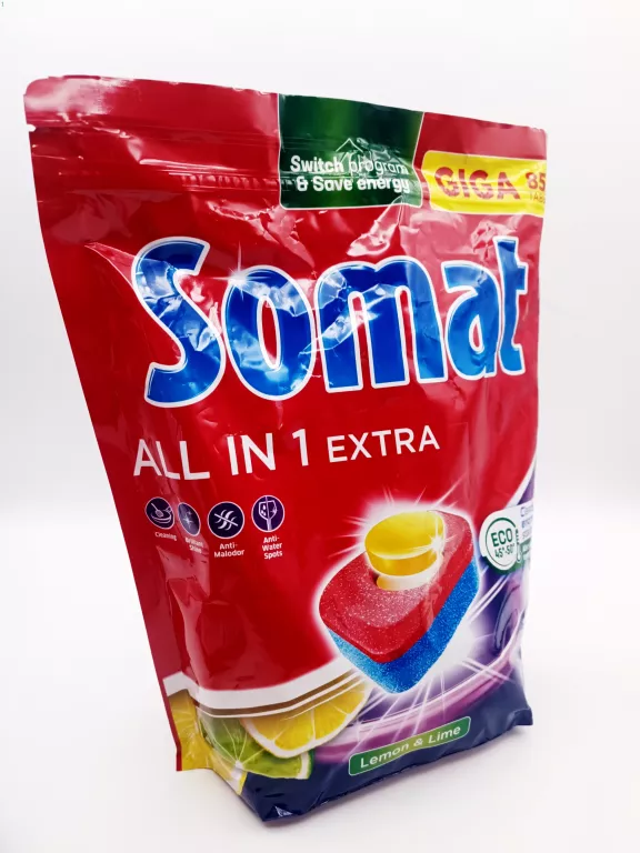 SOMAT ALL IN 1 EXTRA LEMON LIME KAPSUŁKI DO MYCIA NACZYŃ W ZMYWARKACH 1411