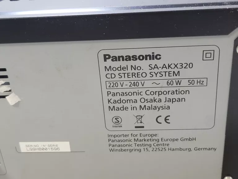 WIEŻA PANASONIC SA-AKX320 +DWA GŁOŚNIKI