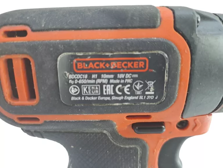 BLACK DECKER WKRĘTARKA AKUMULATOROWA 18V BDCDC18 + AKUMULATOR 1X 1,5AH