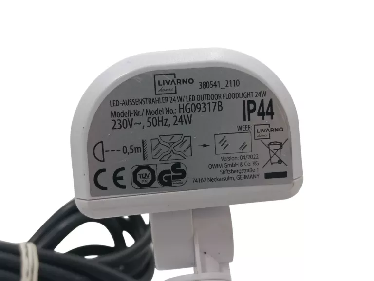 LAMPA LED Z CZUJNIKIEM RUCHU LIVARNO HG09317B 24W